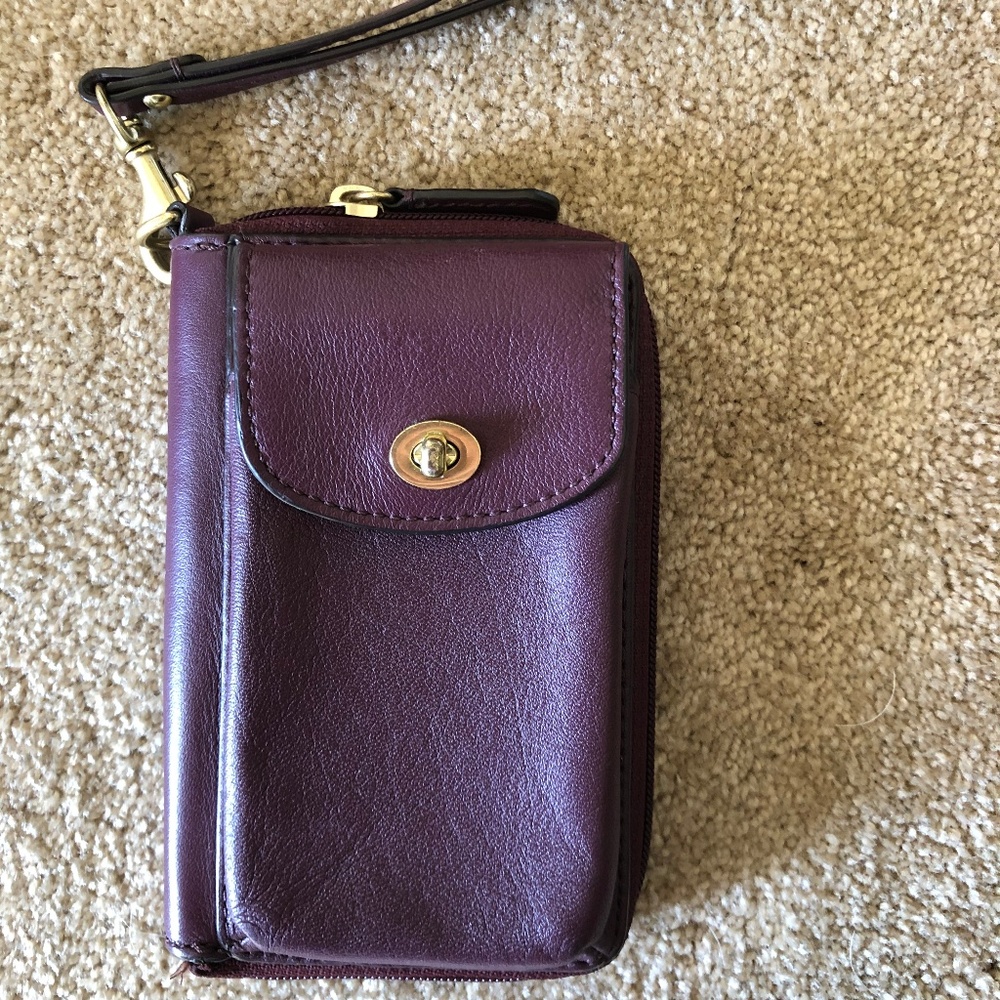 Burgundy Coach wristlet